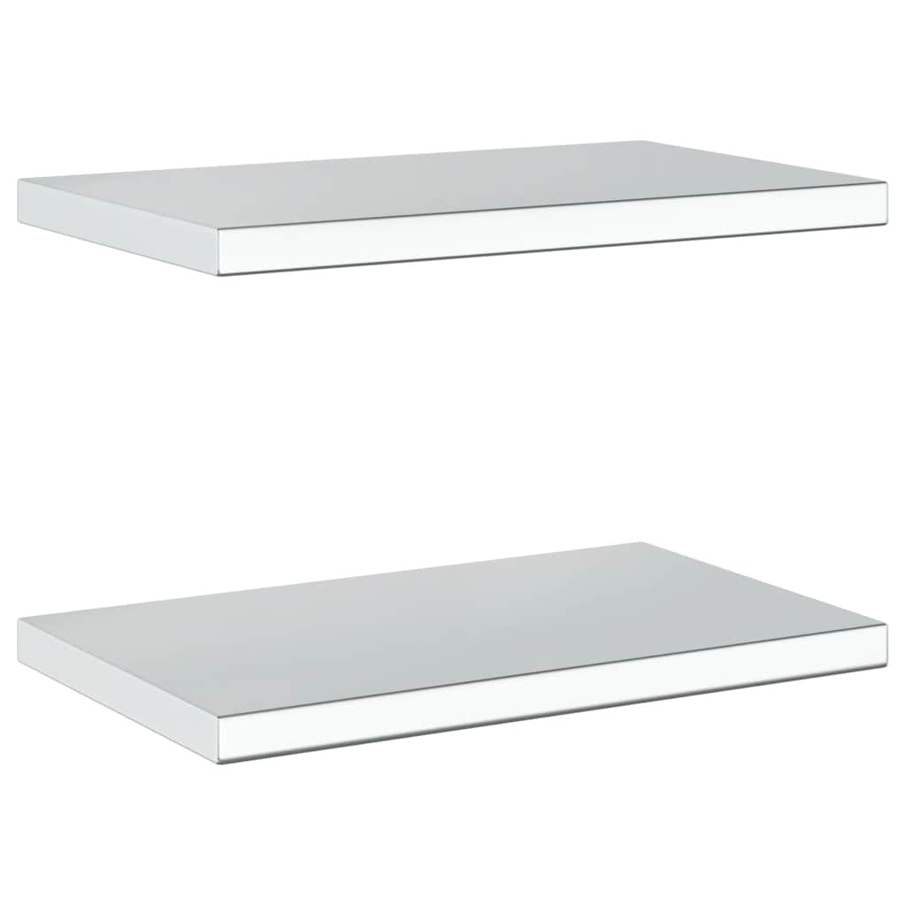 vidaXL Wall Shelves 2 pcs 50x30 cm Silver Stainless Steel 6