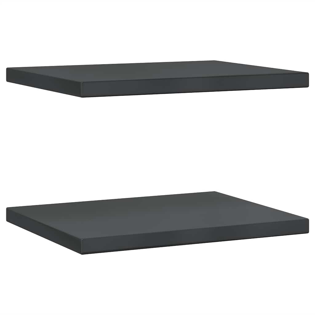 vidaXL Wall Shelves 2 pcs 50x40 cm Black Stainless Steel 2