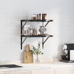 vidaXL Wall Shelves 2 pcs 50x40 cm Black Stainless Steel 3
