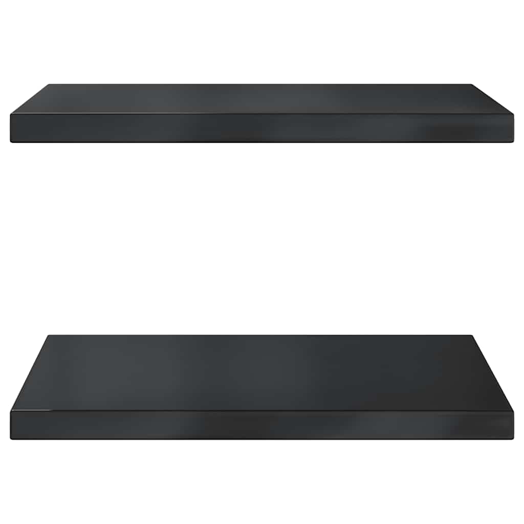 vidaXL Wall Shelves 2 pcs 50x40 cm Black Stainless Steel 4