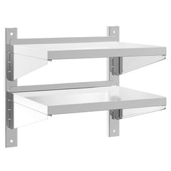 vidaXL 2-Tier Wall Shelf 50x40x48 cm Silver Stainless Steel 2