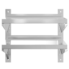 vidaXL 2-Tier Wall Shelf 50x40x48 cm Silver Stainless Steel 5