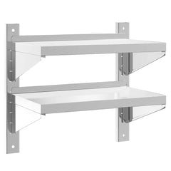 vidaXL 2-Tier Wall Shelf 50x30x48 cm Silver Stainless Steel 2