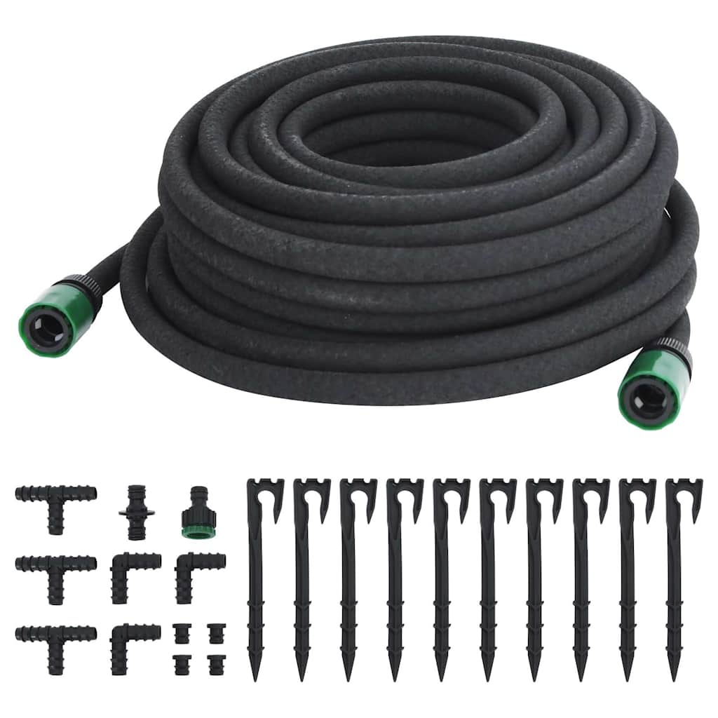 vidaXL Garden Soaker Hose Black 0.6" 25 m Rubber 2