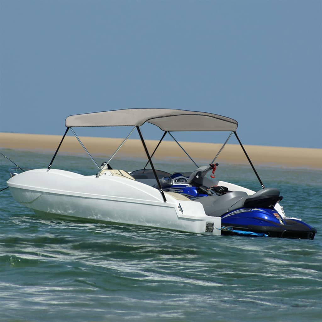 2 Bow Bimini Top Height 110 cm Grey 180 cm 130 cm
