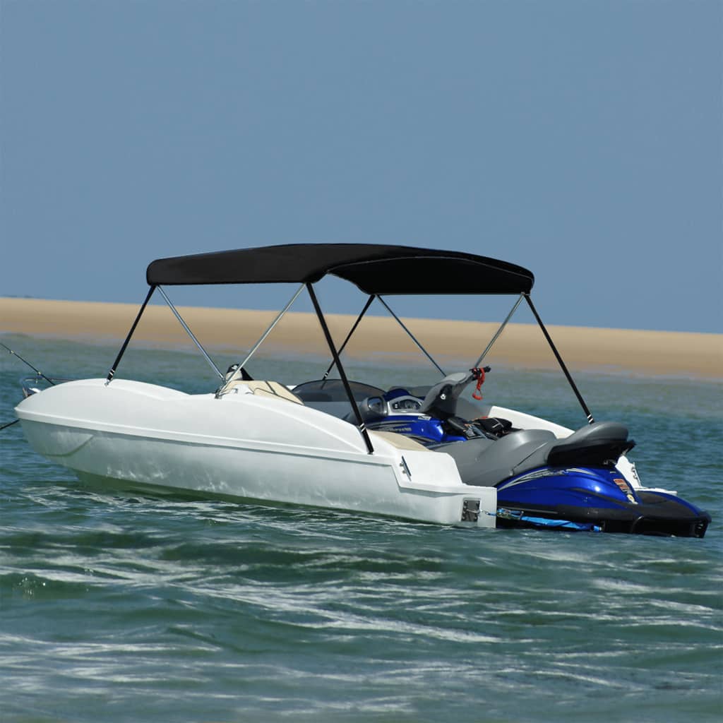 2 Bow Bimini Top Height 110 cm Black 180 cm 130 cm