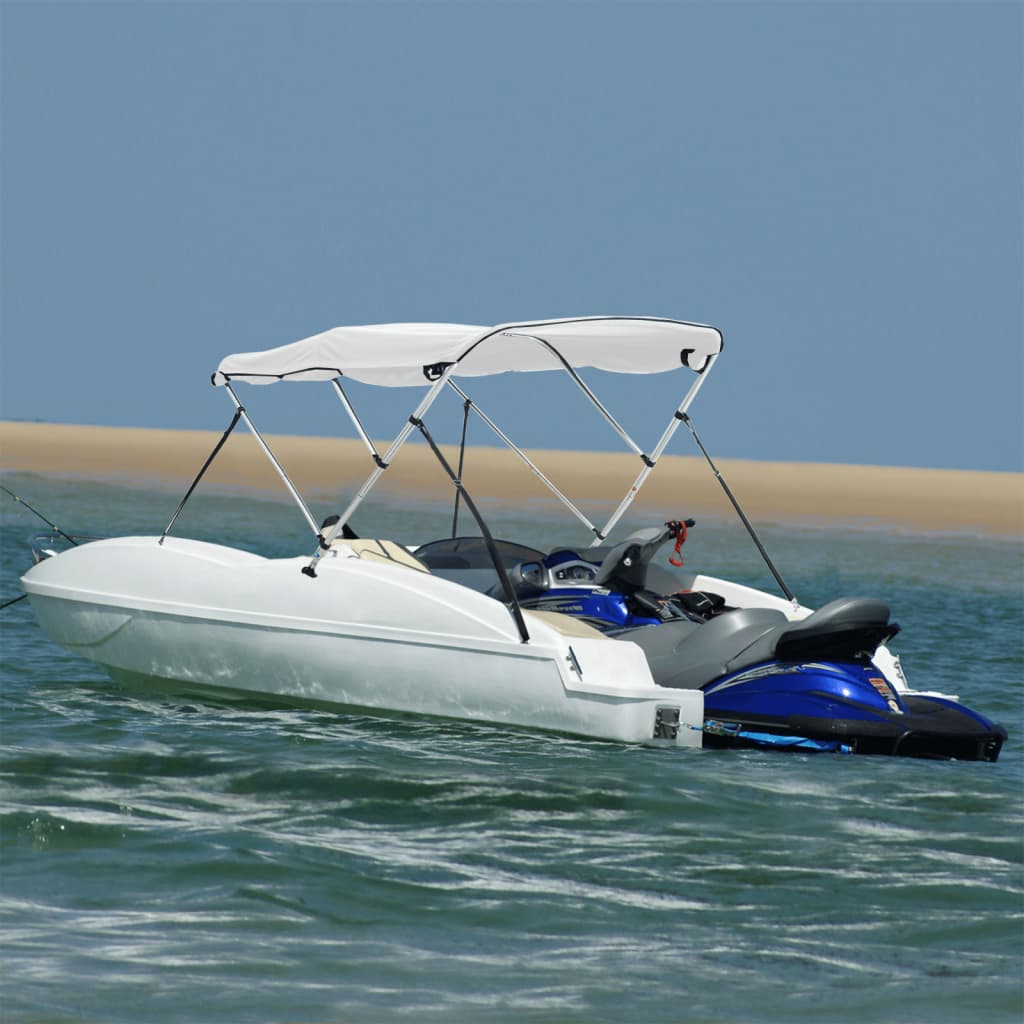 3-bow Bimini Top with Sidewalls without mesh White 183 x (170-182) x 137 cm