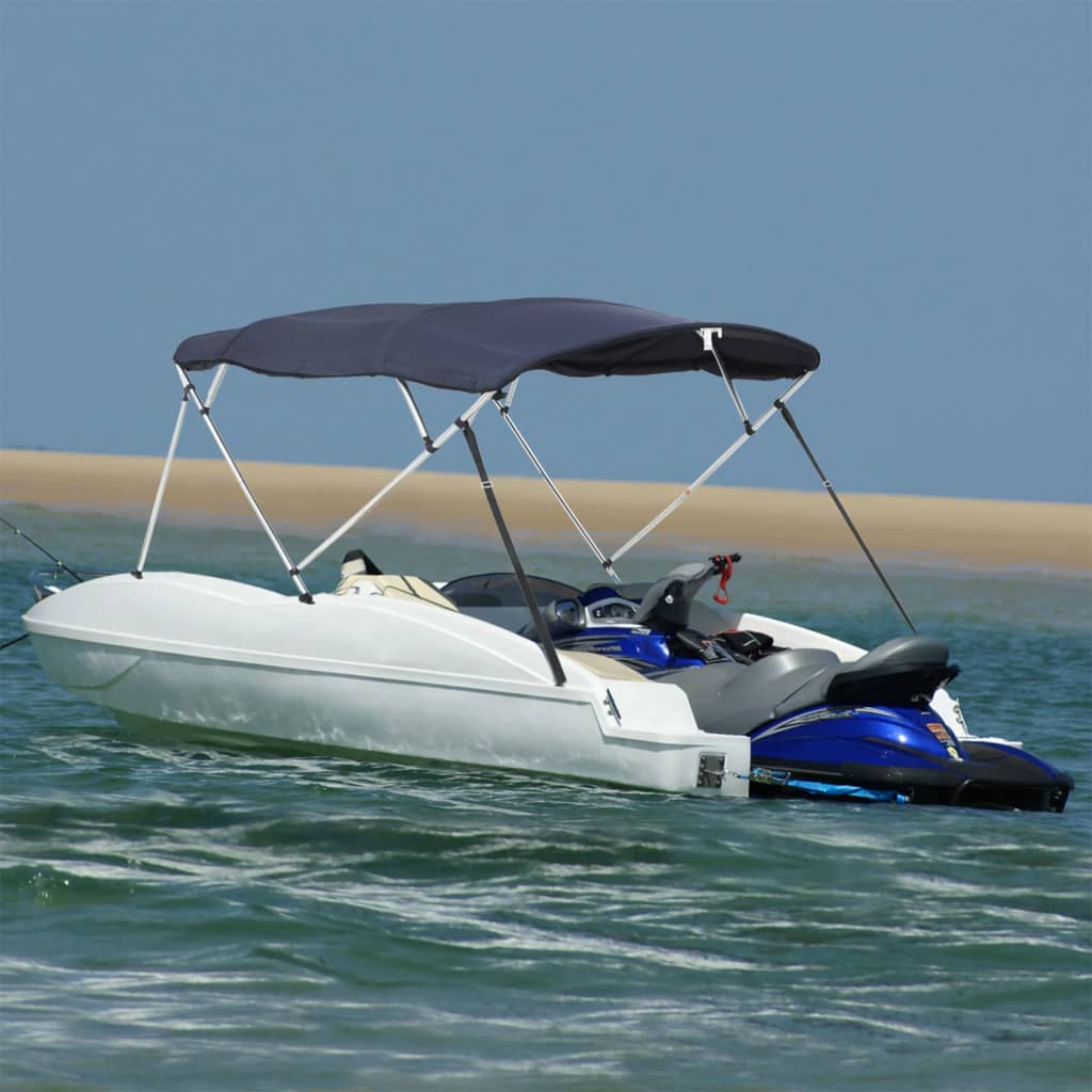 3-bow Bimini Top with Sidewalls without mesh Blue 243 x (200-213) x 137 cm
