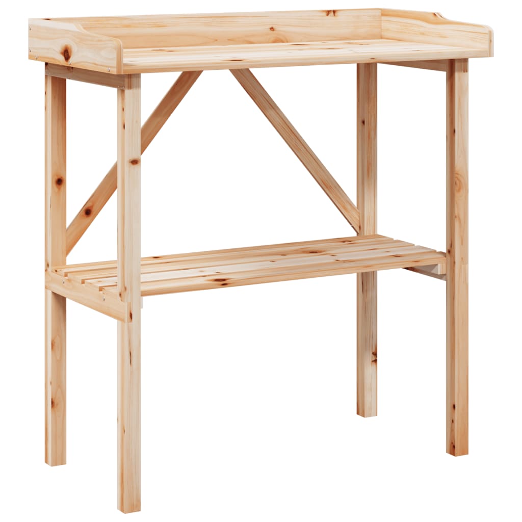 vidaXL Plant Table with Shelf 78x38x82.5 cm Solid Wood Fir 2