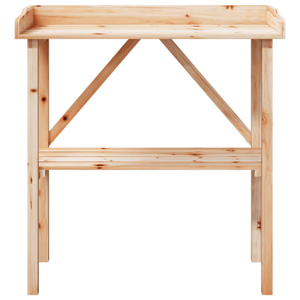 vidaXL Plant Table with Shelf 78x38x82.5 cm Solid Wood Fir 4