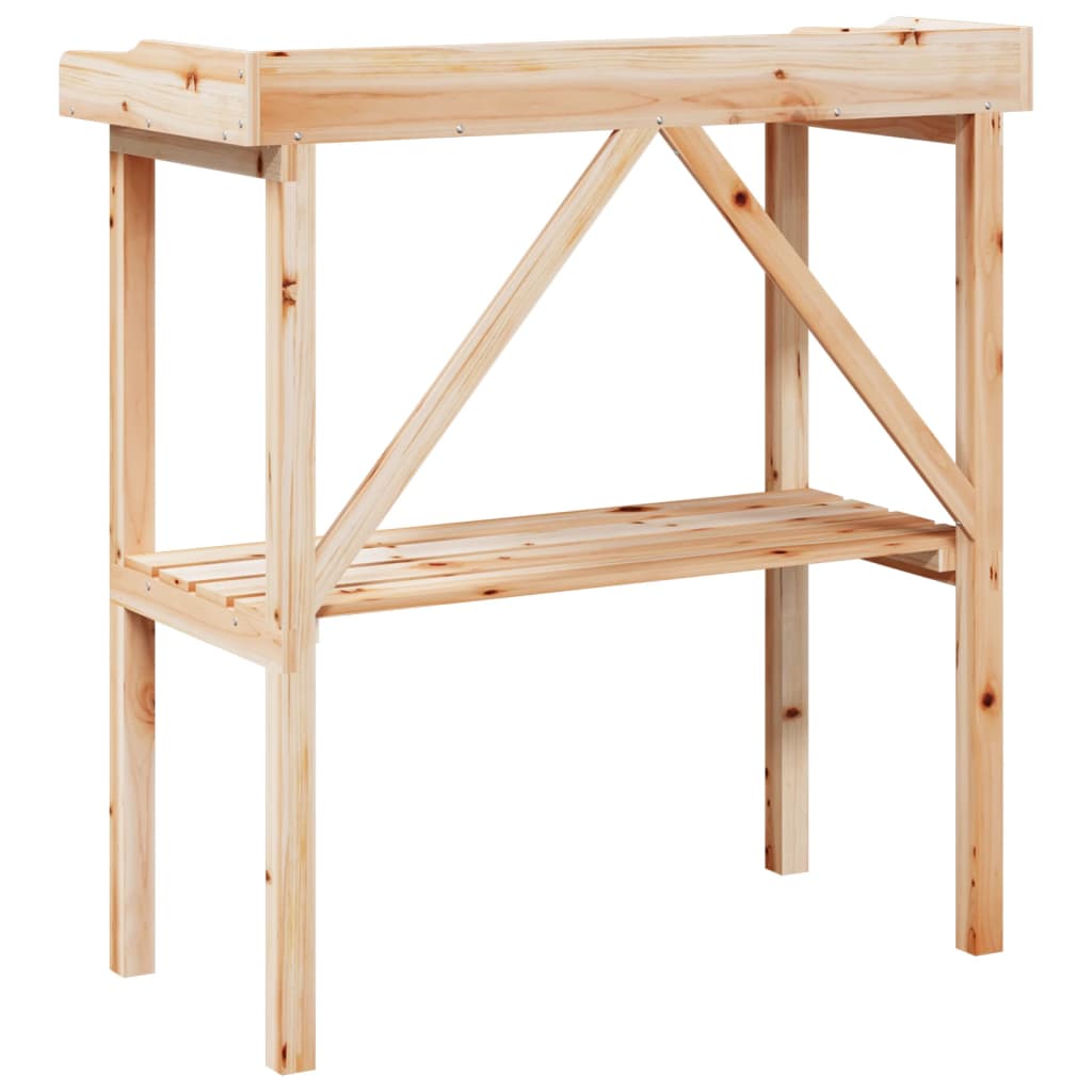 vidaXL Plant Table with Shelf 78x38x82.5 cm Solid Wood Fir 6