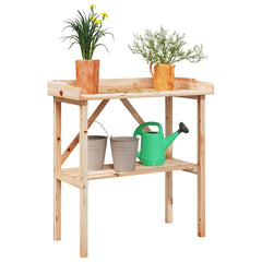vidaXL Plant Table with Shelf 78x38x82.5 cm Solid Wood Fir 1