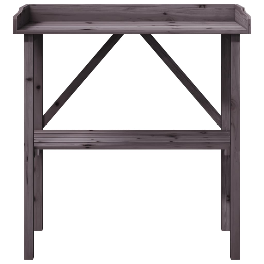 vidaXL Plant Table with Shelf Grey 78x38x82.5 cm Solid Wood Fir 4