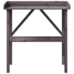 vidaXL Plant Table with Shelf Grey 78x38x82.5 cm Solid Wood Fir 4