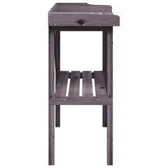 vidaXL Plant Table with Shelf Grey 78x38x82.5 cm Solid Wood Fir 5