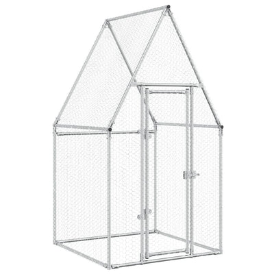 Chicken Cage Silver 100x100x190 cm Galvanised Steel