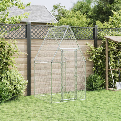 Chicken Cage Silver 100x100x190 cm Galvanised Steel