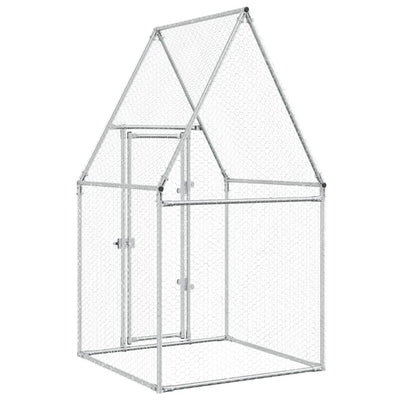 Chicken Cage Silver 100x100x190 cm Galvanised Steel