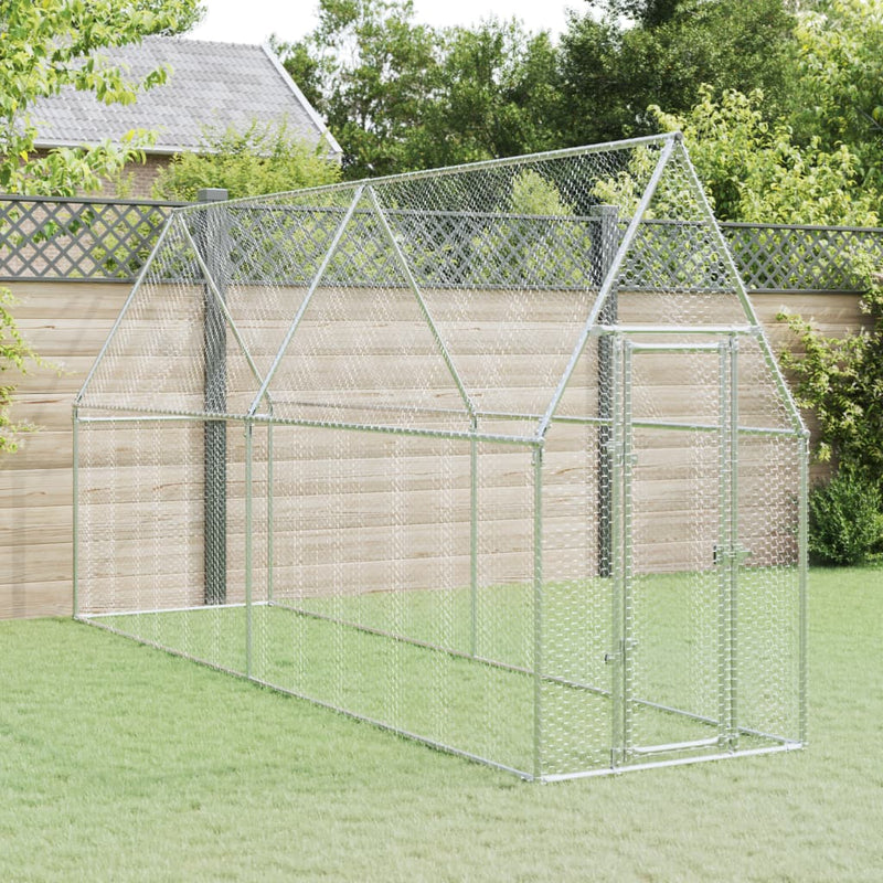 Chicken Cage Silver 400x100x190 cm Galvanised Steel