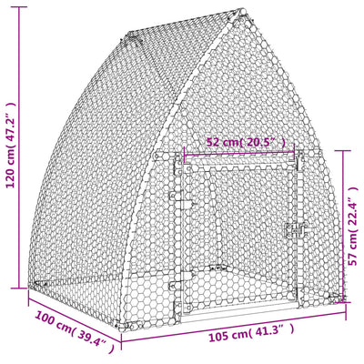 Chicken Cage Silver 100x105x120 cm Galvanised Steel