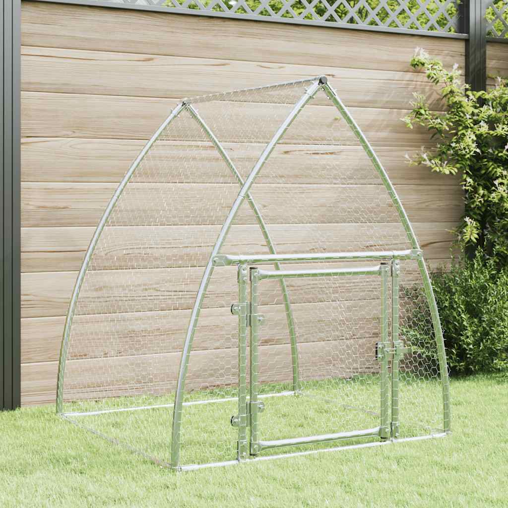Chicken Cage Silver Galvanised Steel 100 x 105 x 120 cm