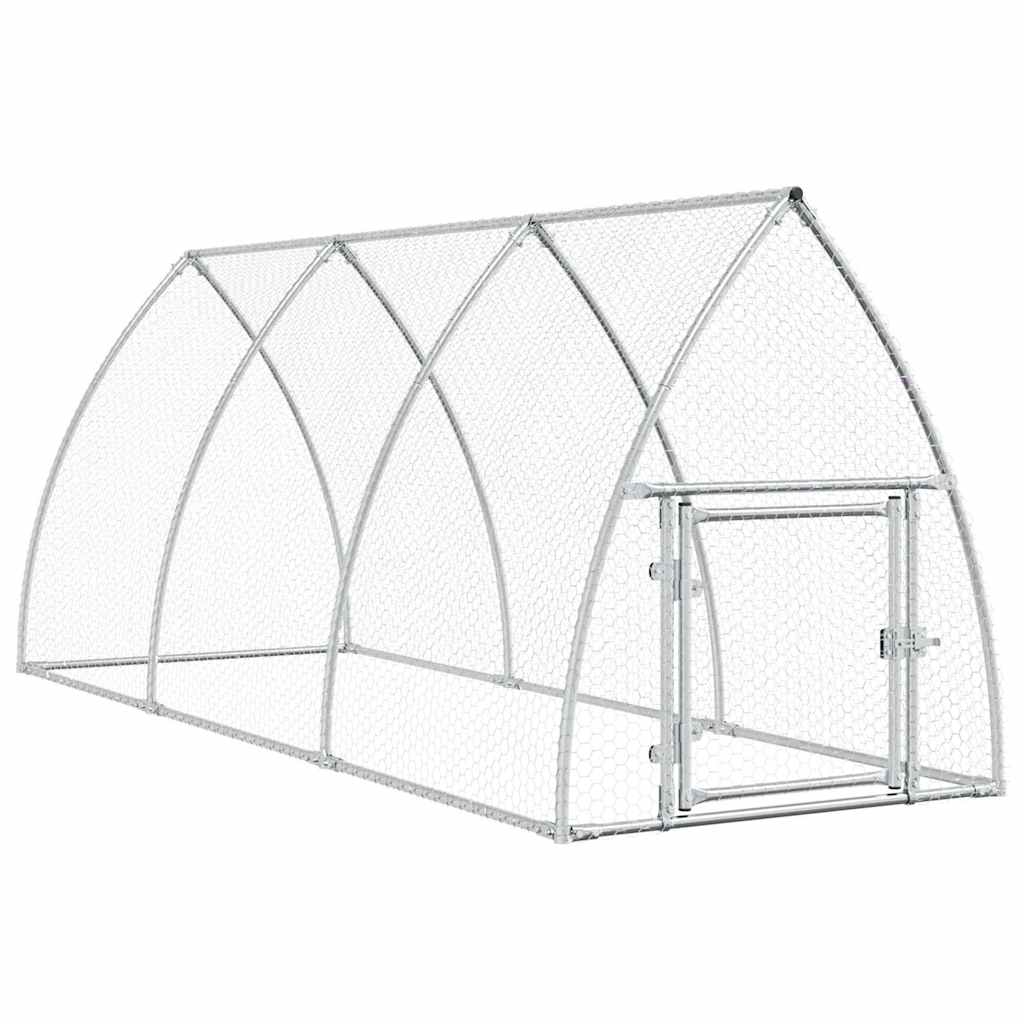 Chicken Cage Silver Galvanised Steel 300 x 105 x 120 cm