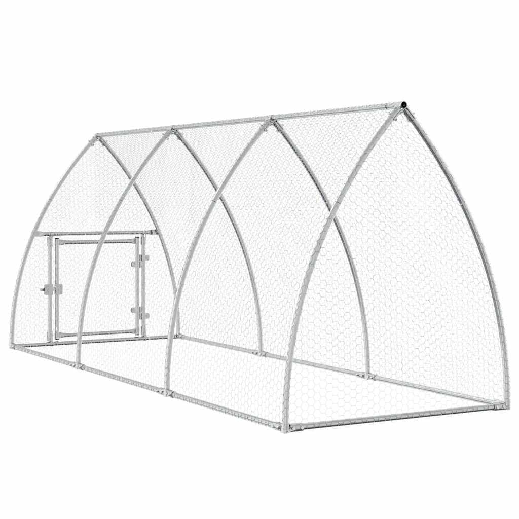 Chicken Cage Silver Galvanised Steel 300 x 105 x 120 cm