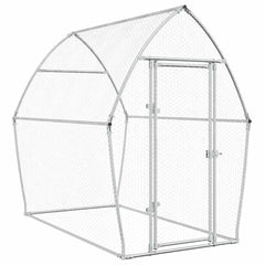 Chicken Cage Silver Galvanised Steel 200 x 105 x 182 cm