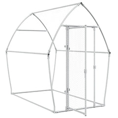Chicken Cage Silver Galvanised Steel 200 x 105 x 182 cm