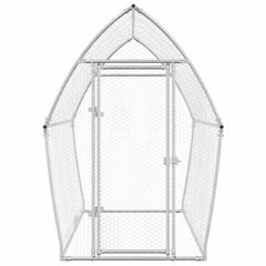 Chicken Cage Silver Galvanised Steel 200 x 105 x 182 cm