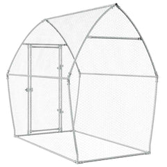 Chicken Cage Silver Galvanised Steel 200 x 105 x 182 cm