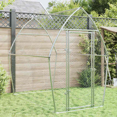 Chicken Cage Silver Galvanised Steel 200 x 105 x 182 cm