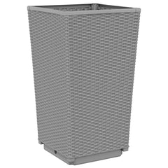 vidaXL Garden Planters 2 pcs Light Grey 32.5x32.5x57 cm PP 4