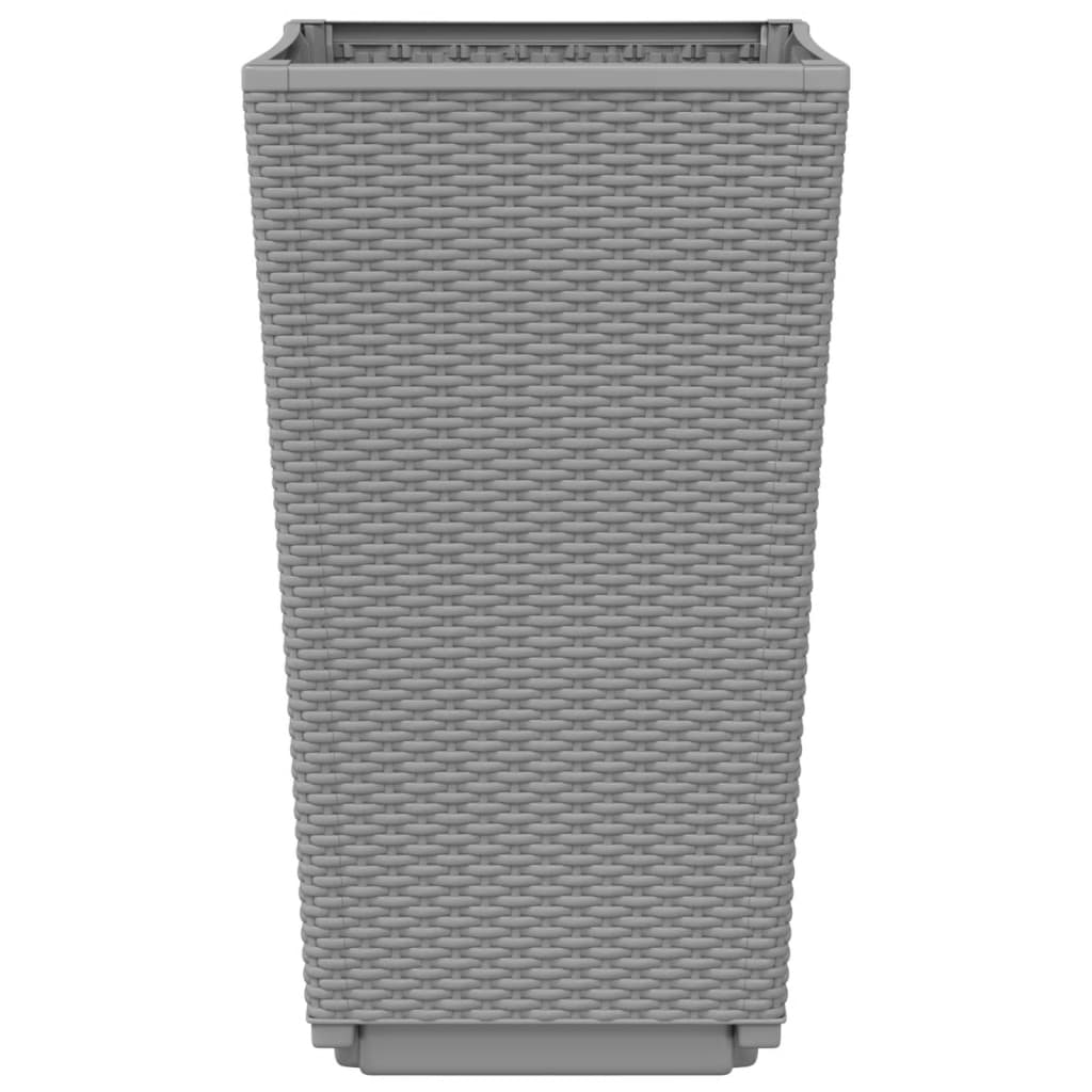 vidaXL Garden Planters 2 pcs Light Grey 32.5x32.5x57 cm PP 6