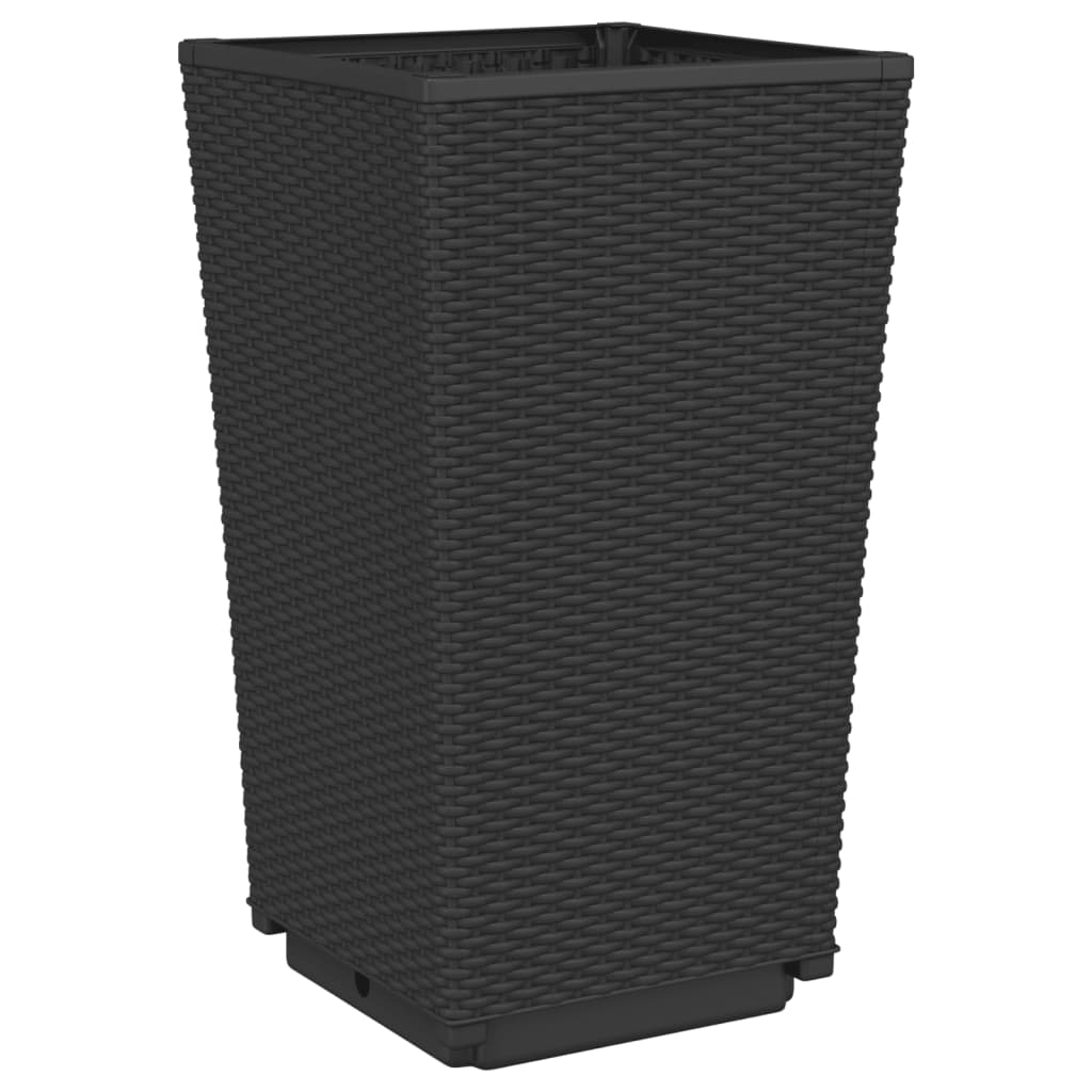 vidaXL Garden Planters 2 pcs Black 32.5x32.5x57 cm PP 4