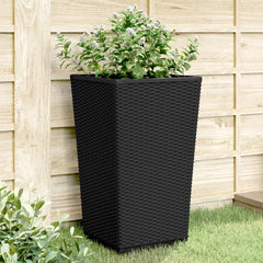 vidaXL Garden Planters 2 pcs Black 32.5x32.5x57 cm PP 1