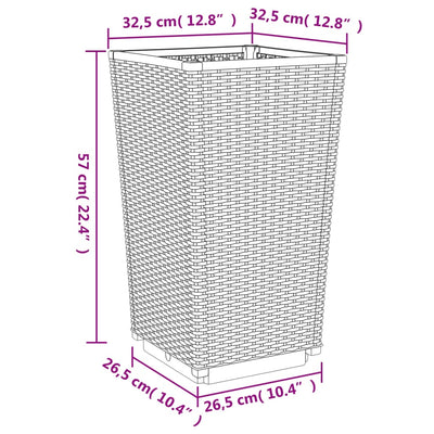 Garden Planters 4 pcs White 32.5x32.5x57 cm PP