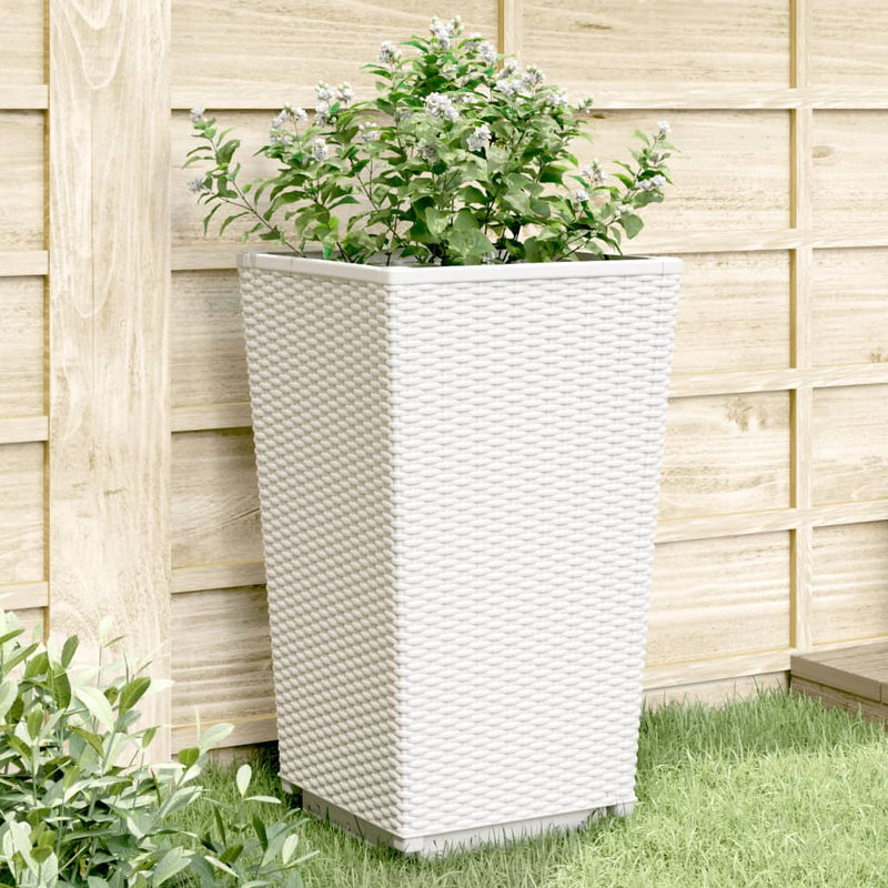 Garden Planters 4 pcs White 32.5x32.5x57 cm PP