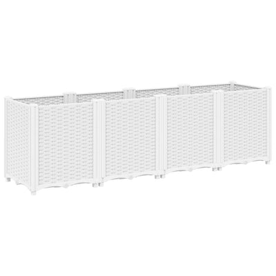 Garden Planter White 160x40x53 cm PP