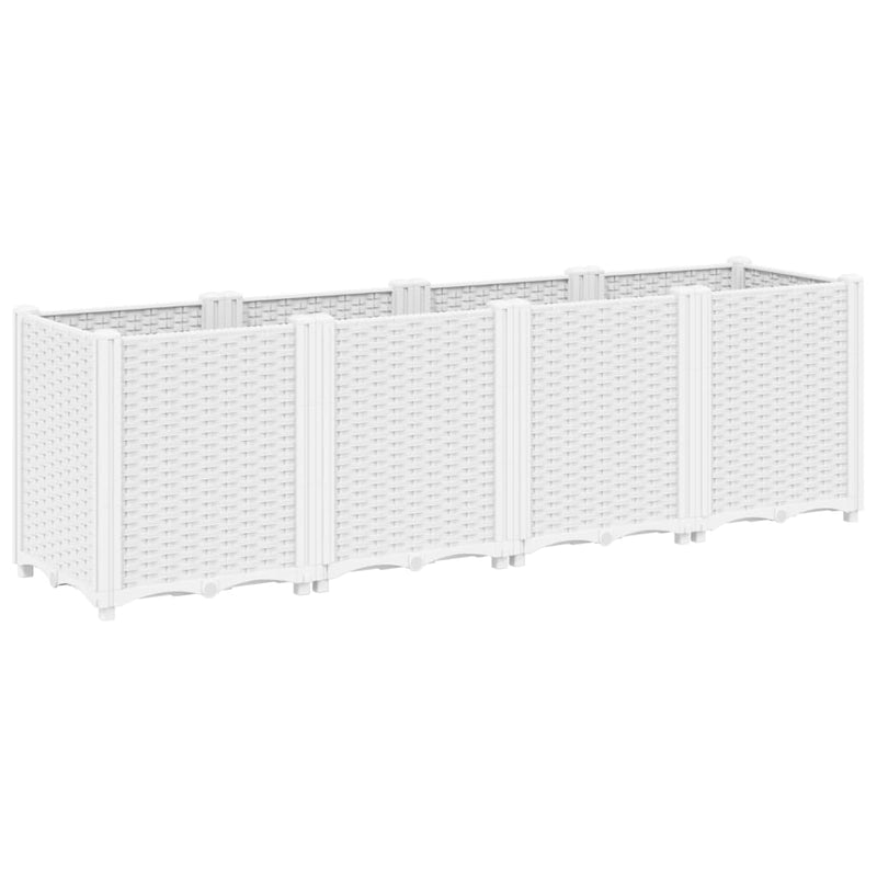 Garden Planter White 160x40x53 cm PP