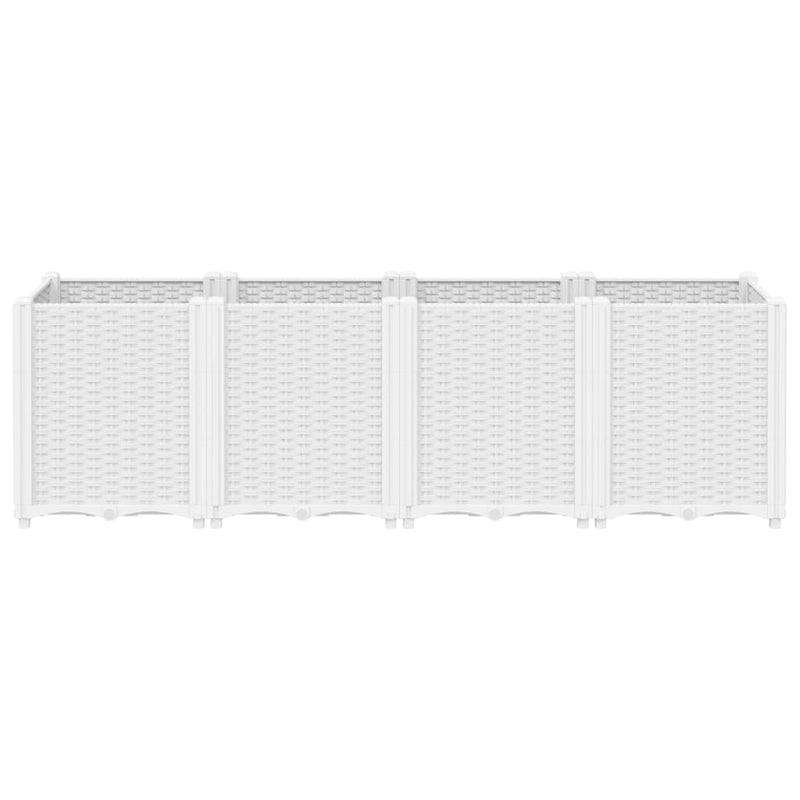 Garden Planter White 160x40x53 cm PP