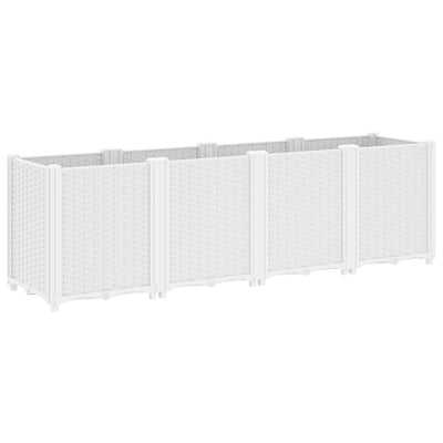 Garden Planter White 160x40x53 cm PP