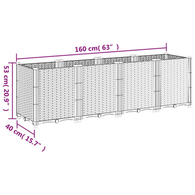 Garden Planter White 160x40x53 cm PP