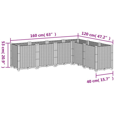 Garden Planter White 160x120x53 cm PP