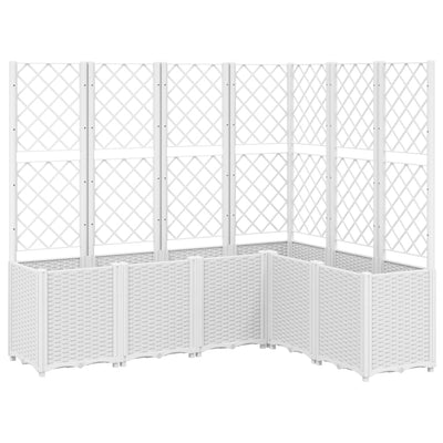 Garden Planter with Trellis White 160x120x140 cm PP