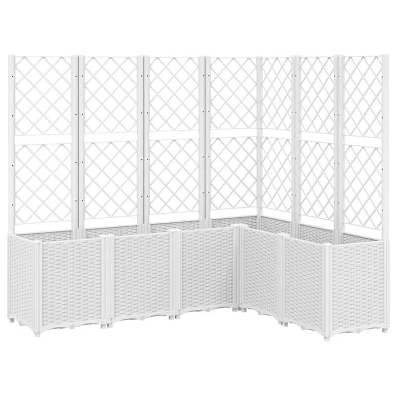 Garden Planter with Trellis White 160x120x140 cm PP