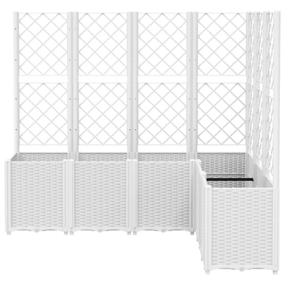 Garden Planter with Trellis White 160x120x140 cm PP