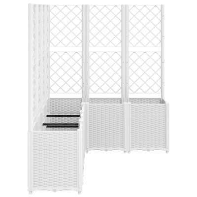 Garden Planter with Trellis White 160x120x140 cm PP