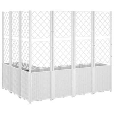 Garden Planter with Trellis White 160x120x140 cm PP