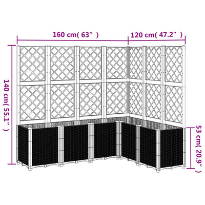 Garden Planter with Trellis White 160x120x140 cm PP